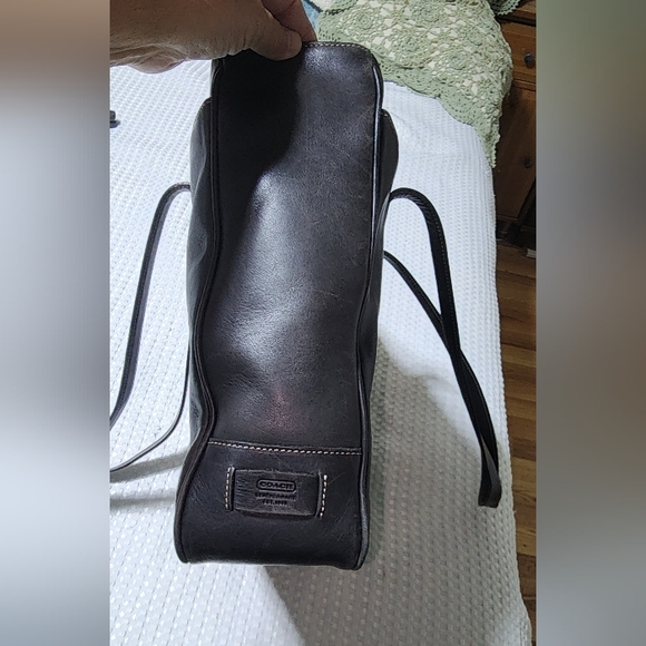 COACH EUC 5209 BLACK HAMPTON LEATHER PADDED LAPTOP BUSINESS TOTE BAG - Picture 11 of 12